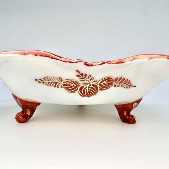 Antique Japanese Kutani Porcelain Footed Bowl Hand Painted Geisha Ware - Picture 5 of 11